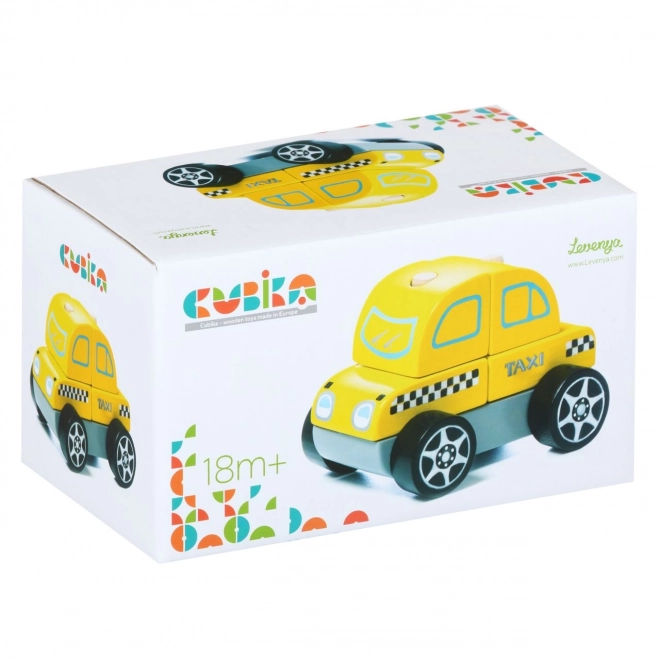 CUBIKA 13159 Taxi voiture - puzzle en bois 5 pièces