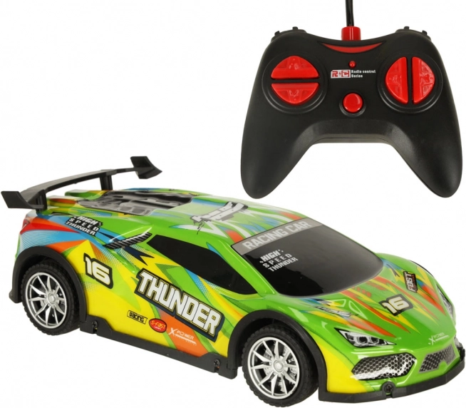 Voiture de sport RC télécommandée avec lumières LED – vert