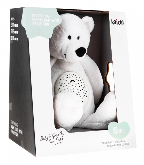 Ourson en peluche apaisant 3 en 1 avec projecteur et mélodies, 6 m+