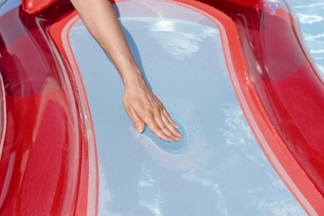Matelas gonflable rouge avec fond en filet