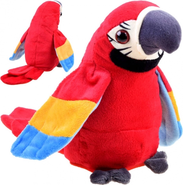 Perroquet en peluche parlant avec répétition – Rouge
