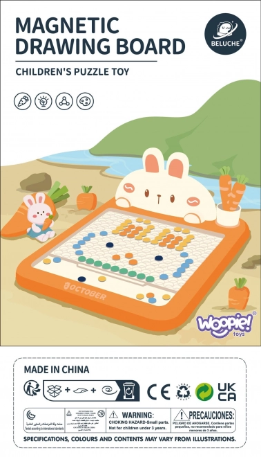 Tableau de dessin magnétique WOOPIE MagPad lapin et carotte