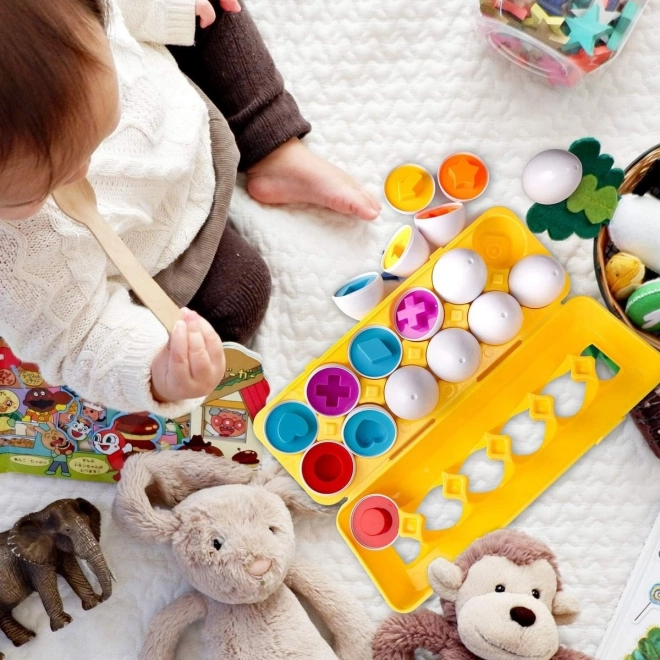 Œufs Montessori empilables WOOPIE - Combinez les formes et les couleurs