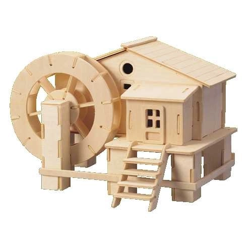 Puzzle 3D en bois moulin à eau