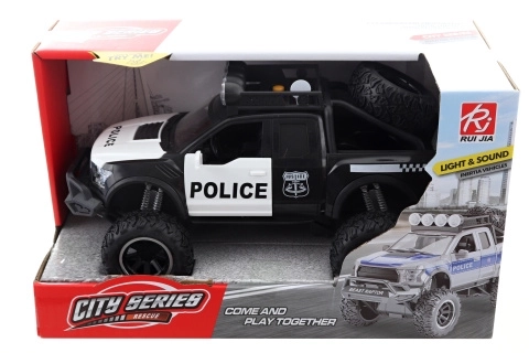 Voiture de police avec piles et inertie