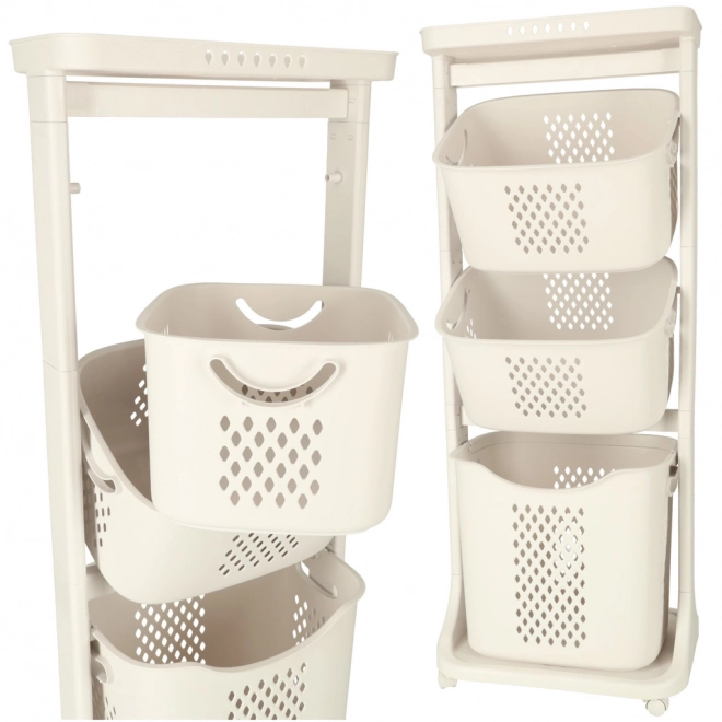 Organisateur roulant triple pour jouets et vêtements