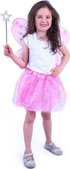 Costume de fée pour enfant avec tutu rose et ailes