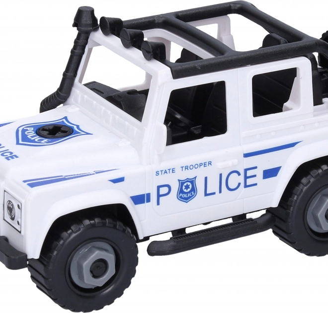 Voiture jeep de police à visser 17,5 cm