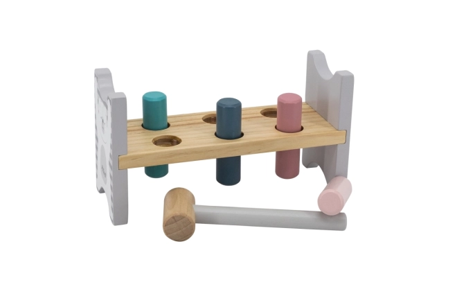 VIGA PolarB Banc en bois avec marteau – Jouet Montessori
