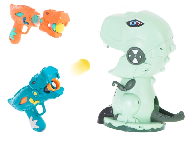 Jeu interactif de tir sur dinosaure avec pistolets et balles