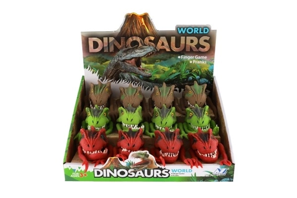 Marionnette dinosaure 6x8cm silicone 3 couleurs