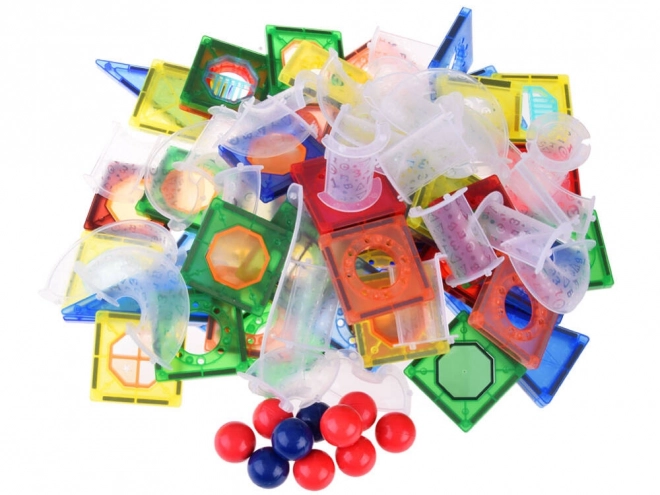 Trousse de construction magnétique pour piste à billes ZA4719 - 123 pièces