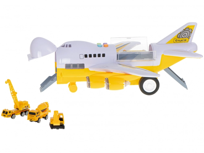 Avion cargo avec machines de construction