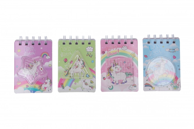 Bloc-notes 7x10 cm Licorne avec labyrinthe, 60 pages