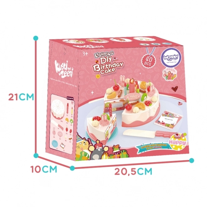 Gâteau d'anniversaire Woopie à découper avec des fruits et des bougies - 40 pièces