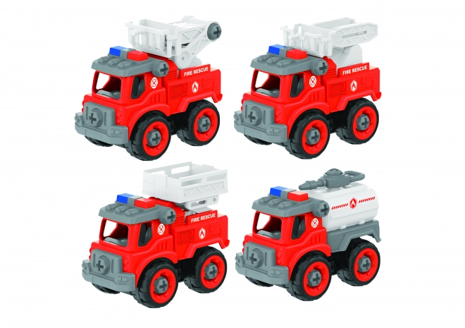 Voiture de pompiers à visser 4 pcs 13 cm