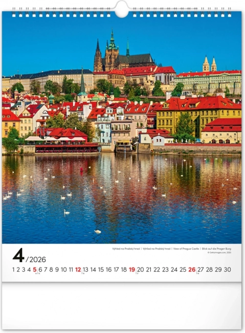 Calendrier mural Prague 2026