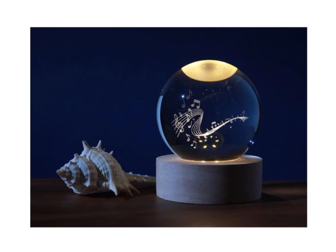 Boule de cristal Lampe Musique 6 cm