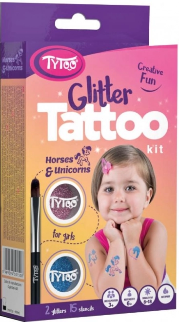 Tatouages scintillants TyToo chevaux et licornes