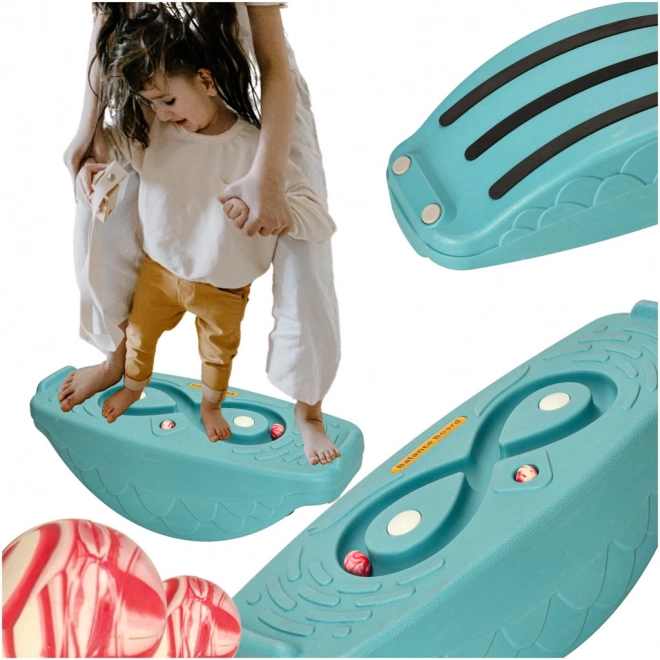 Planche d'équilibre avec labyrinthe pour enfants turquoise