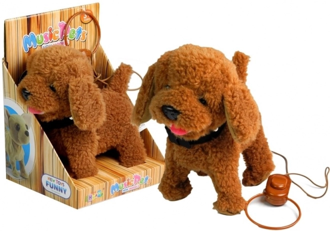 Chien interactif Chien en laisse Caniche brun