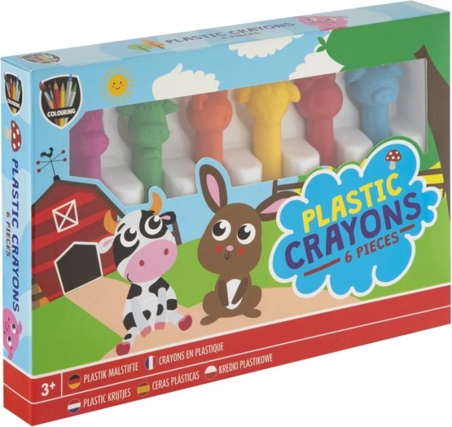 GRAFIX Crayons de cire Animaux Amusants 6 pcs