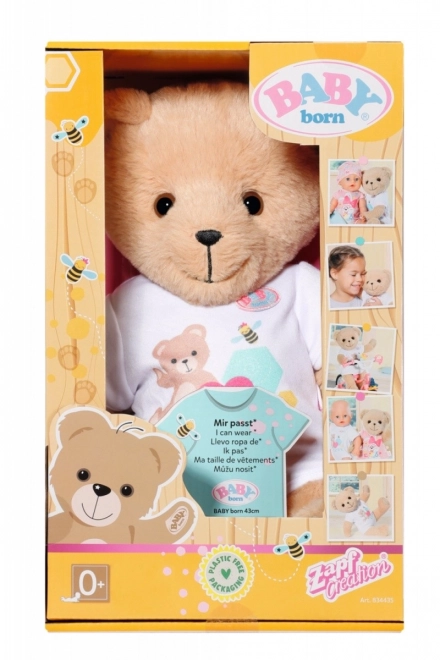 Ourson BABY born, tenue blanche