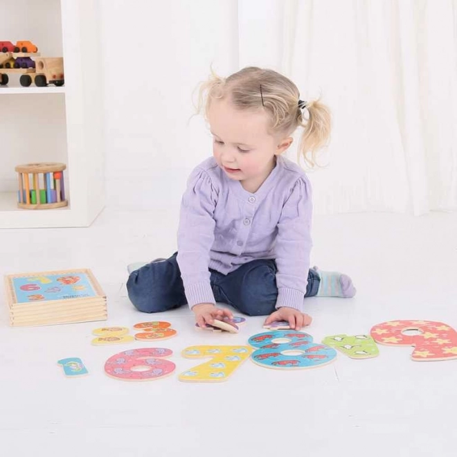Puzzle en bois Bigjigs Toys chiffres 1-9