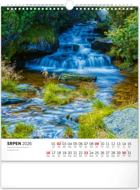 Calendrier mural Krkonoše 2026