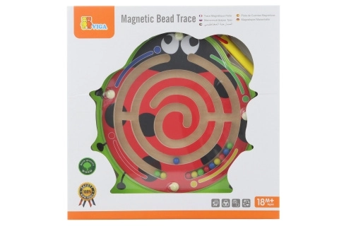 Labyrinthe magnétique en bois coccinelle