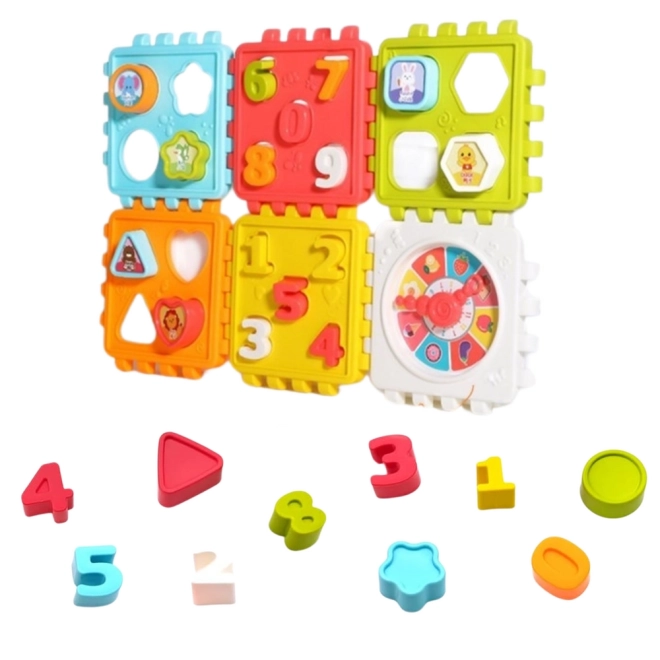 Cube éducatif avec chiffres et horloges
