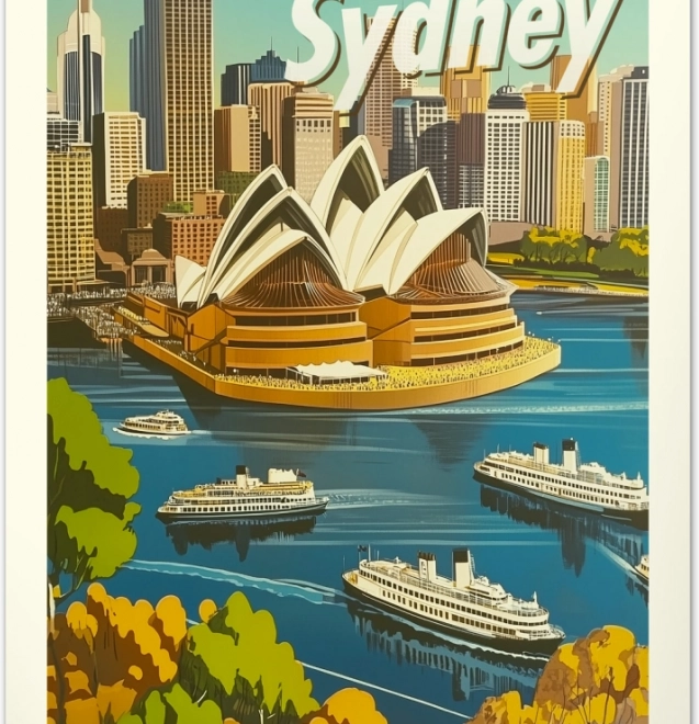 Calendrier mural Vintage affiches – villes dans le monde 2026