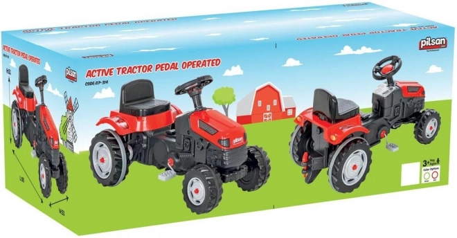 Tracteur à pédales rouge