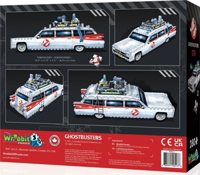 Puzzle 3D Wrebbit Chasseurs de fantômes Ecto-1, 280 pièces