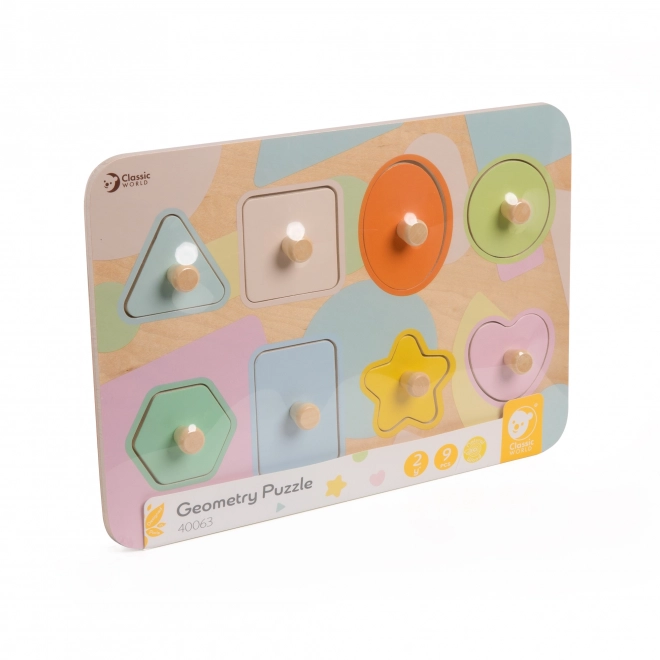 Puzzle géométrique en bois pour enfants