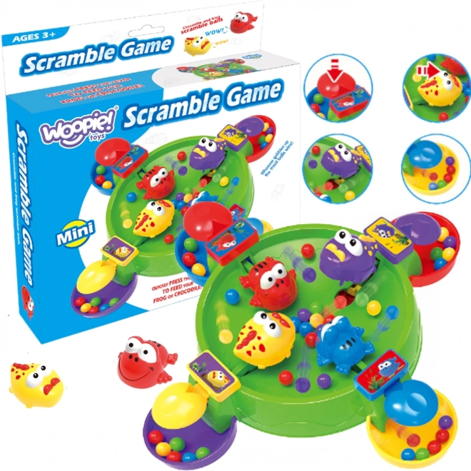 Jeu amusant de grenouilles joyeuses et crocodiles affamés