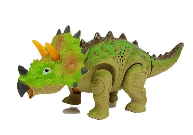 Dinosaure à piles Triceratops vert