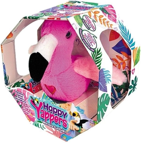Flamant en peluche interactif Happy Yappers – jouet parlant et mobile avec USB