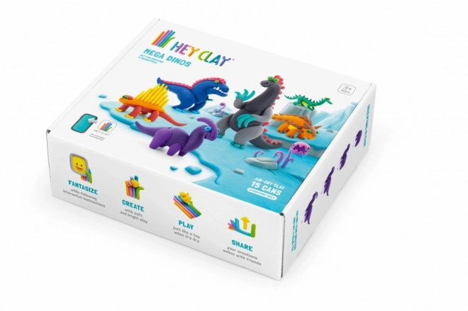 Ensemble Hey Clay Mega Dinosaurs en pâte plastique