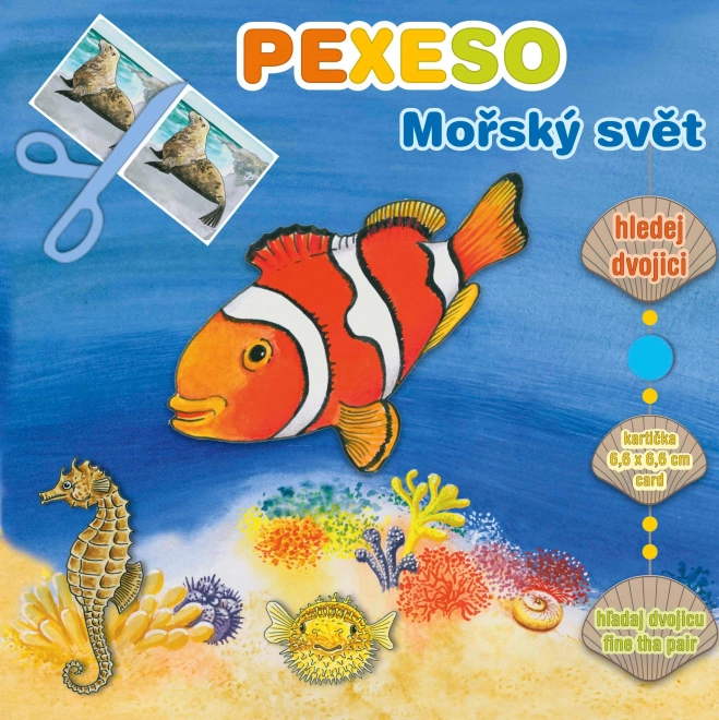 Pexeso dans le cahier Monde marin avec des cartes maxi