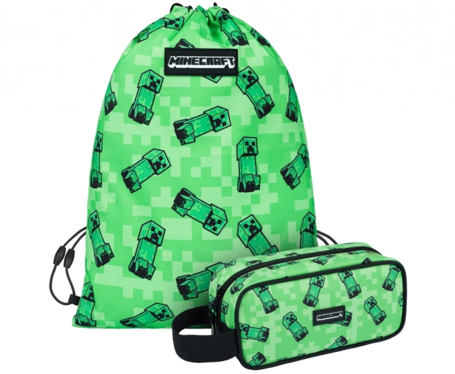 Ensemble Minecraft avec Creeper : trousse et sac