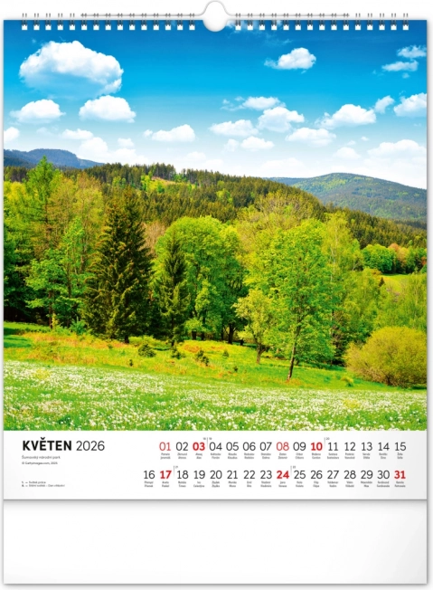 Calendrier mural Šumava 2026