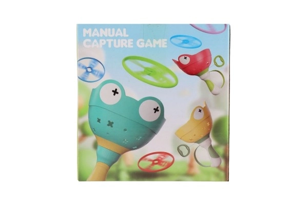 Disque volant 6pcs grenouille plastique 22cm + lanceur en boîte 14x15x11cm