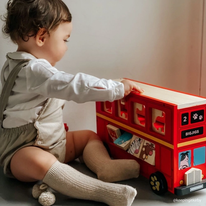 Autobus en bois avec animaux Bigjigs