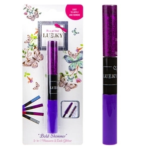 Lukky mascara 2-en-1 et paillettes pour cils, violet