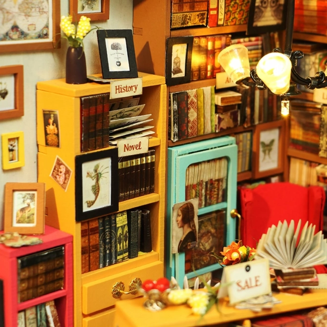 Samova studovna - Bibliothèque DIY Miniature Maison de Poupées