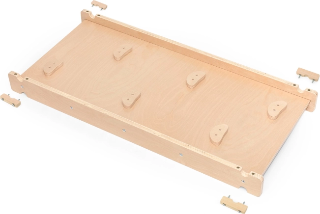 Viga planche en bois réversible toboggan et mur d’escalade