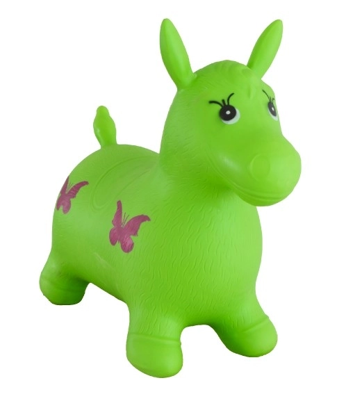 Cheval sauteur en caoutchouc vert