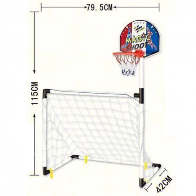 Woopie set sportif 2 en 1 : Panier de basket et but de football