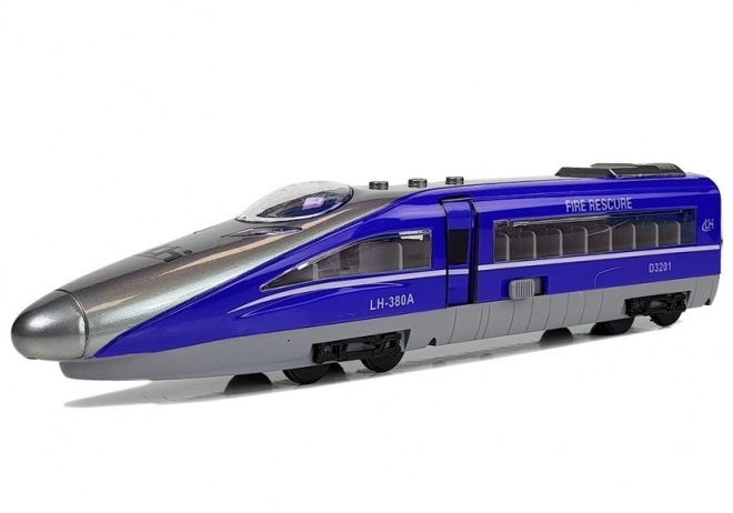 Train Pendolino avec tensionneur bleu avec son et lumières